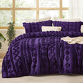 Tufted Boho Comforter Set Twin Size - Purple Boho Bed Set