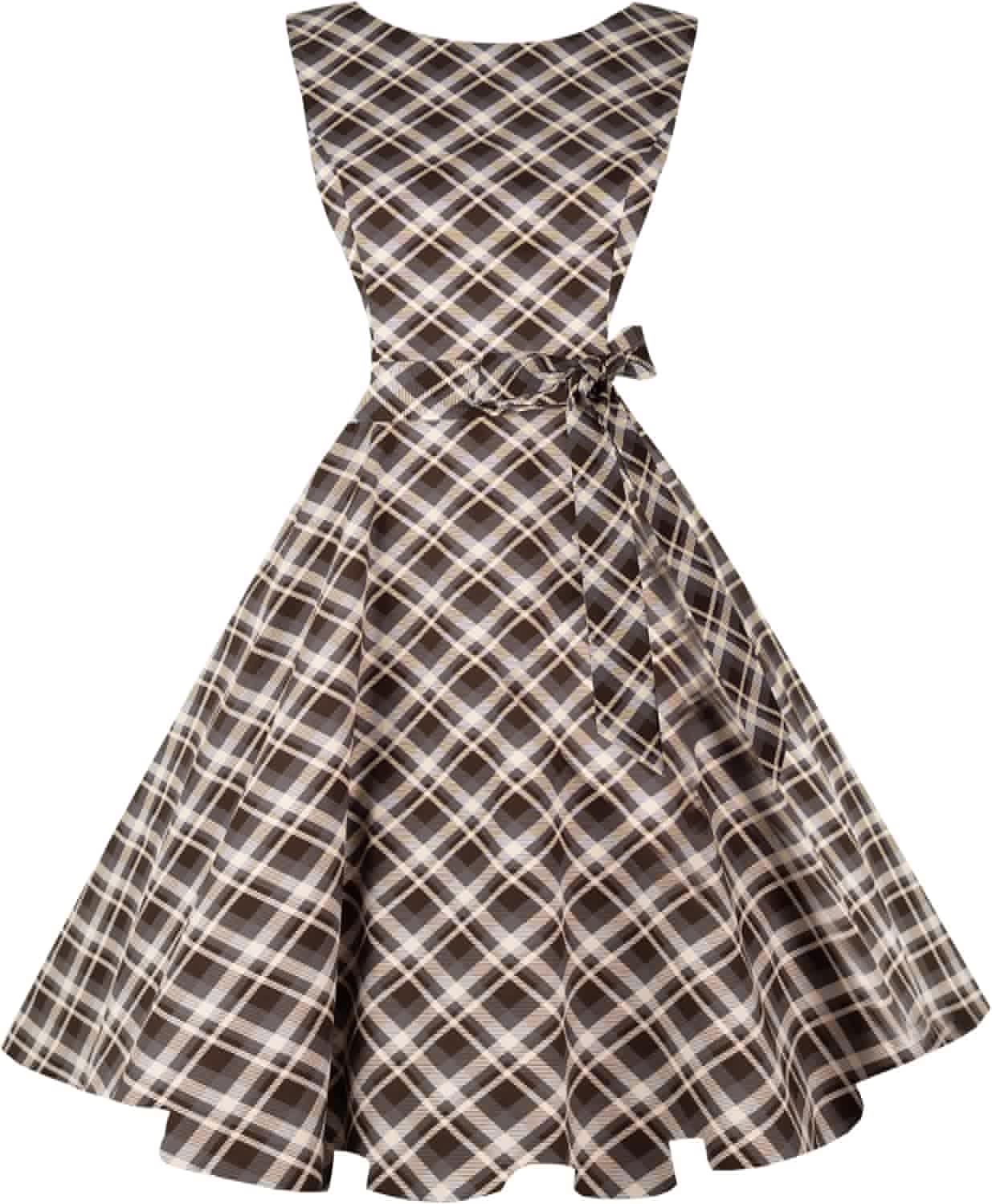 Vintage 1950s Cocktail Dress for Women - Boatneck Sleeveless Style