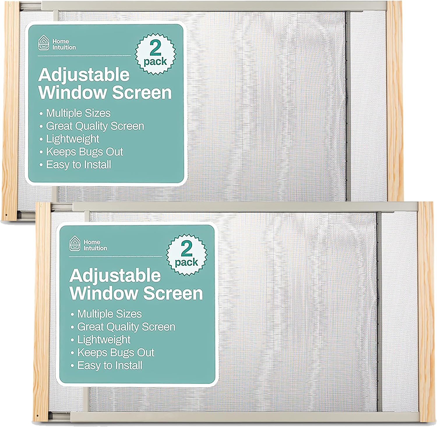 Adjustable Horizontal Window Screen 25-45in Wide for Fresh Air