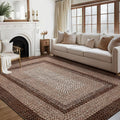 8x10 Braided Print Area Rug Washable Non Slip - Farmhouse Boho