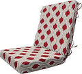Honeycomb Soraya Scarlet Red Highback Dining Chair Cushion - Weather