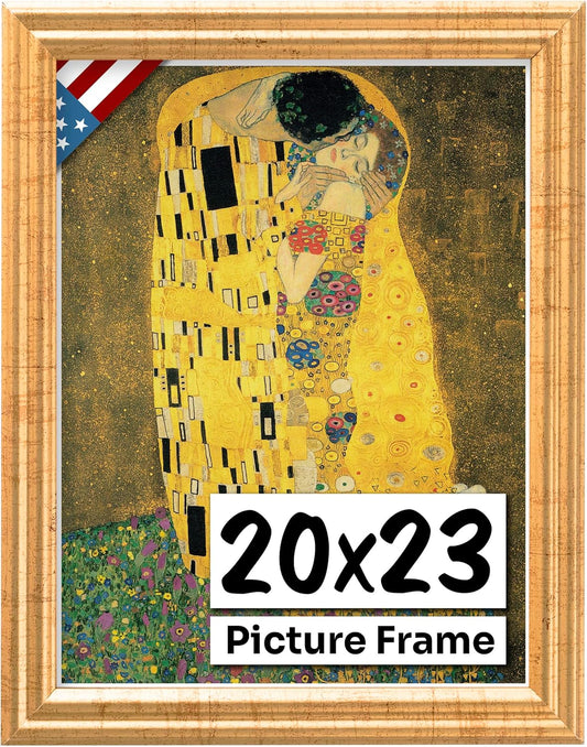 Antique Gold 20x23 Picture Frame - Handmade Solid Wood Decor