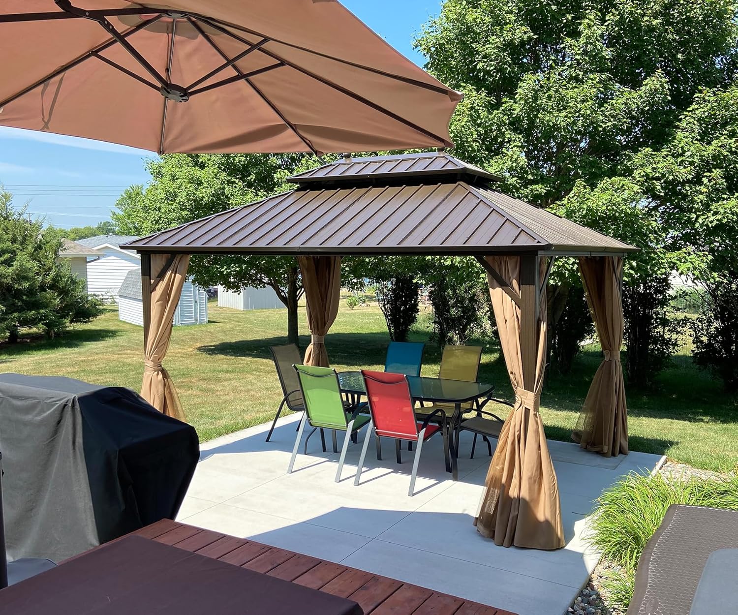 Domi 12ft x 16ft Hardtop Gazebo for Outdoor Dining and Parties