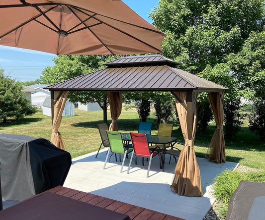 Domi 12ft x 16ft Hardtop Gazebo for Outdoor Dining and Parties