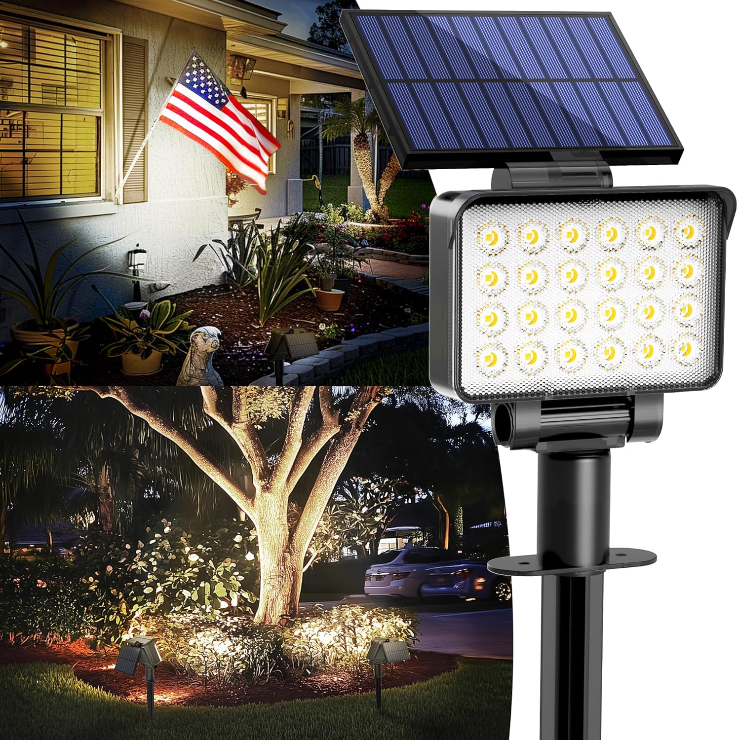 Solar Spot Lights Outdoor Waterproof for Garden and Yard Use