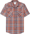 Mens Short Sleeve Bamboo Viscose Blend Western Plaid Shirt - Soft Fit