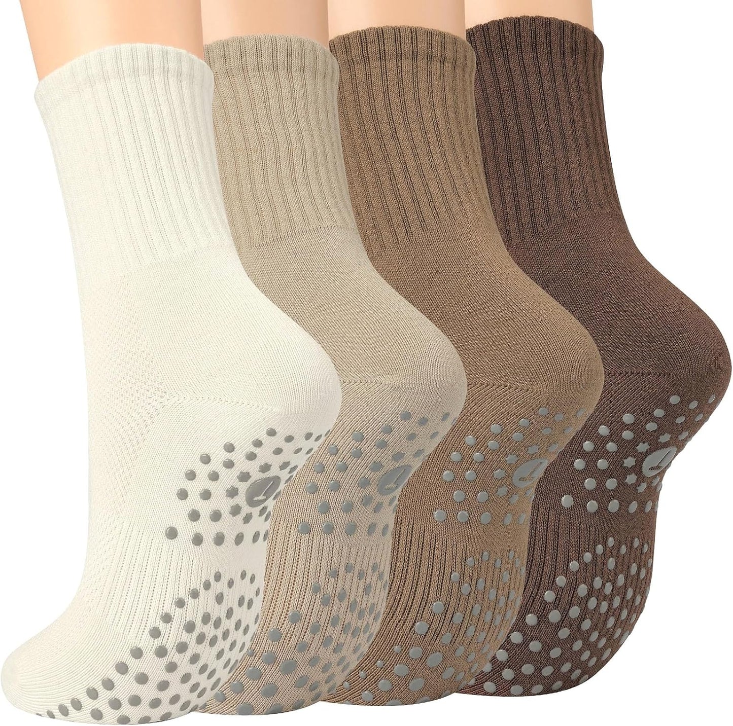Non-Slip Pilates Socks for Women - 4 Pairs