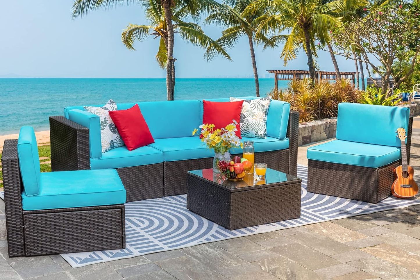 Vongrasig 6 Piece Small Patio Furniture Set for Outdoor Comfort