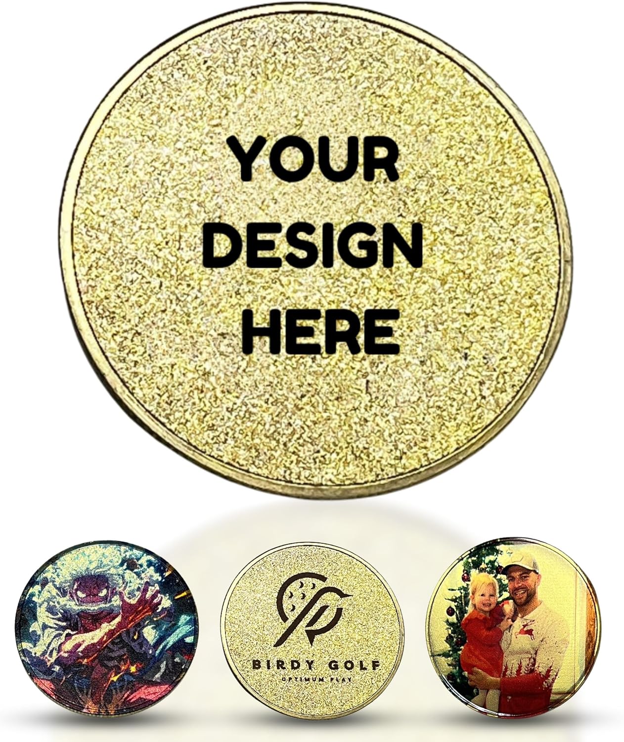 Personalized Coin & Marker Set - Custom Photo Engraving - Acrylic Case - Birdy Golf