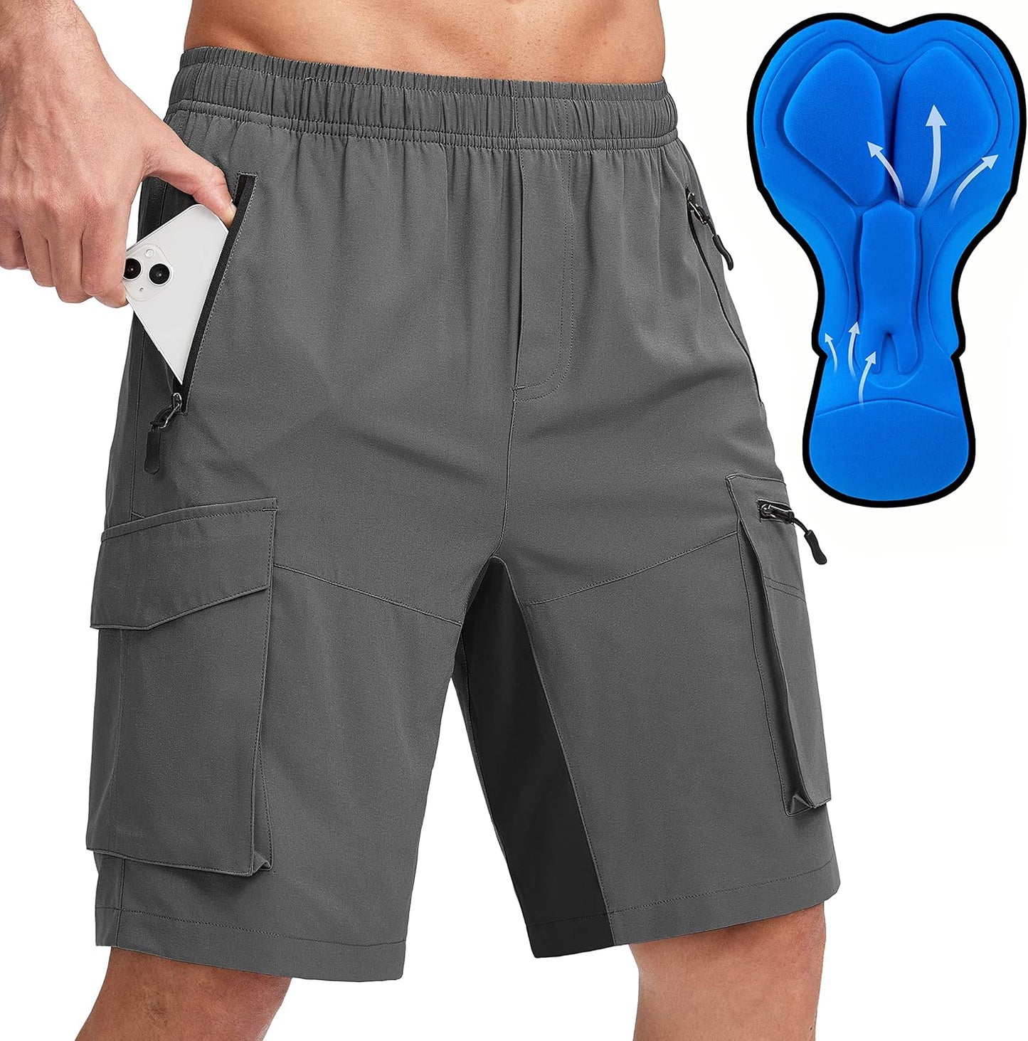 Bikewa Men's Mountain Bike Shorts with 3D Padding and Pockets