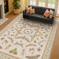Washable Neutral Area Rug Living Room 5x8 - Machine Washable