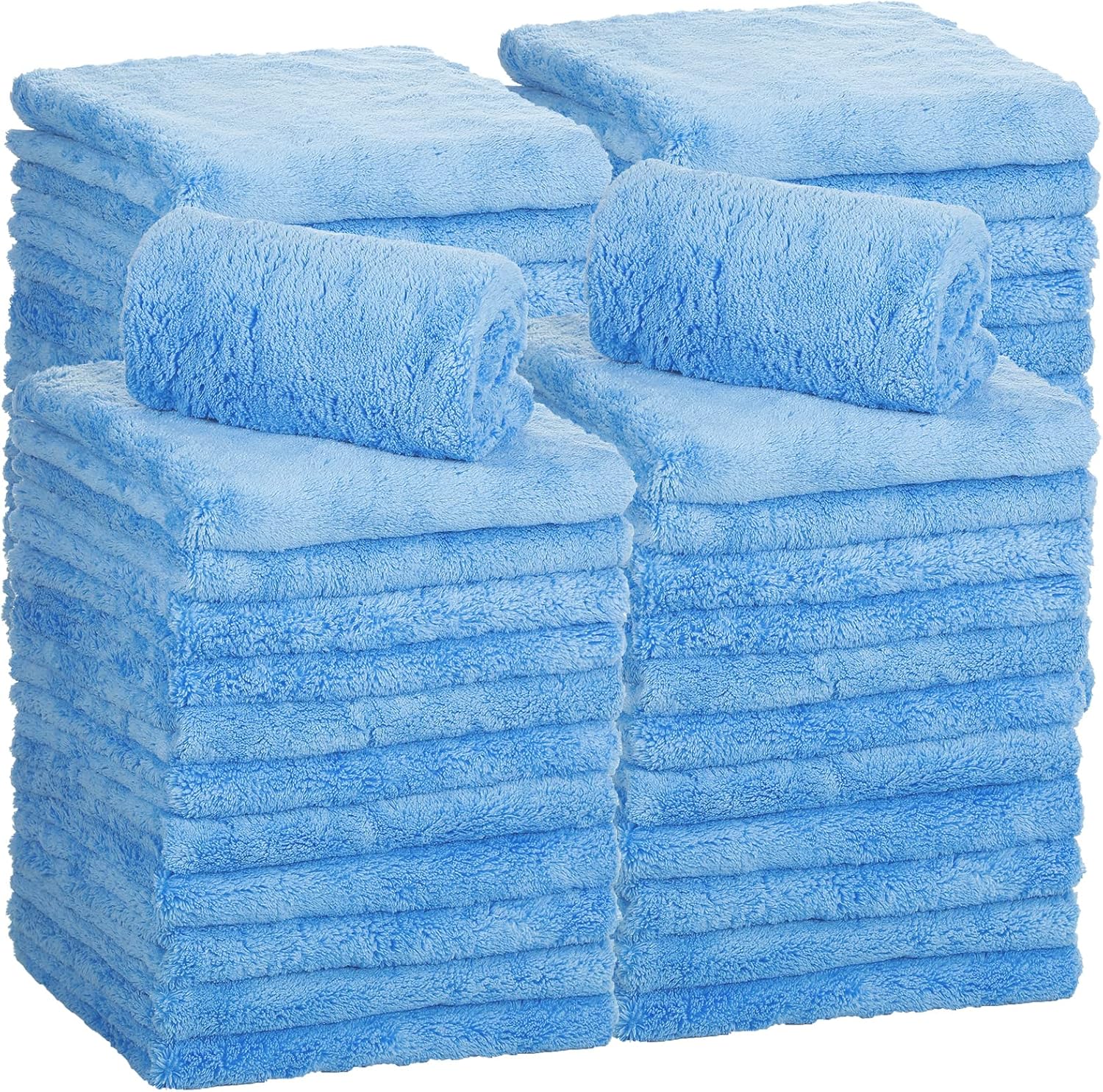 30 Pcs Edgeless Microfiber Plush Towels for Car Detailing