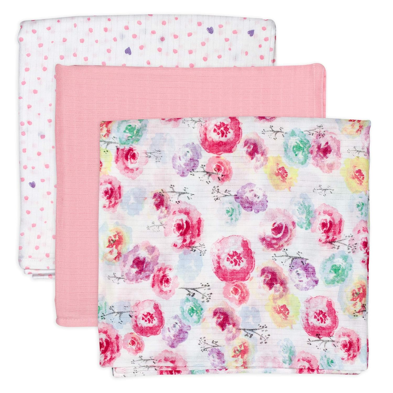 HonestBaby Organic Cotton Swaddle Blankets 3-Pack for Babies