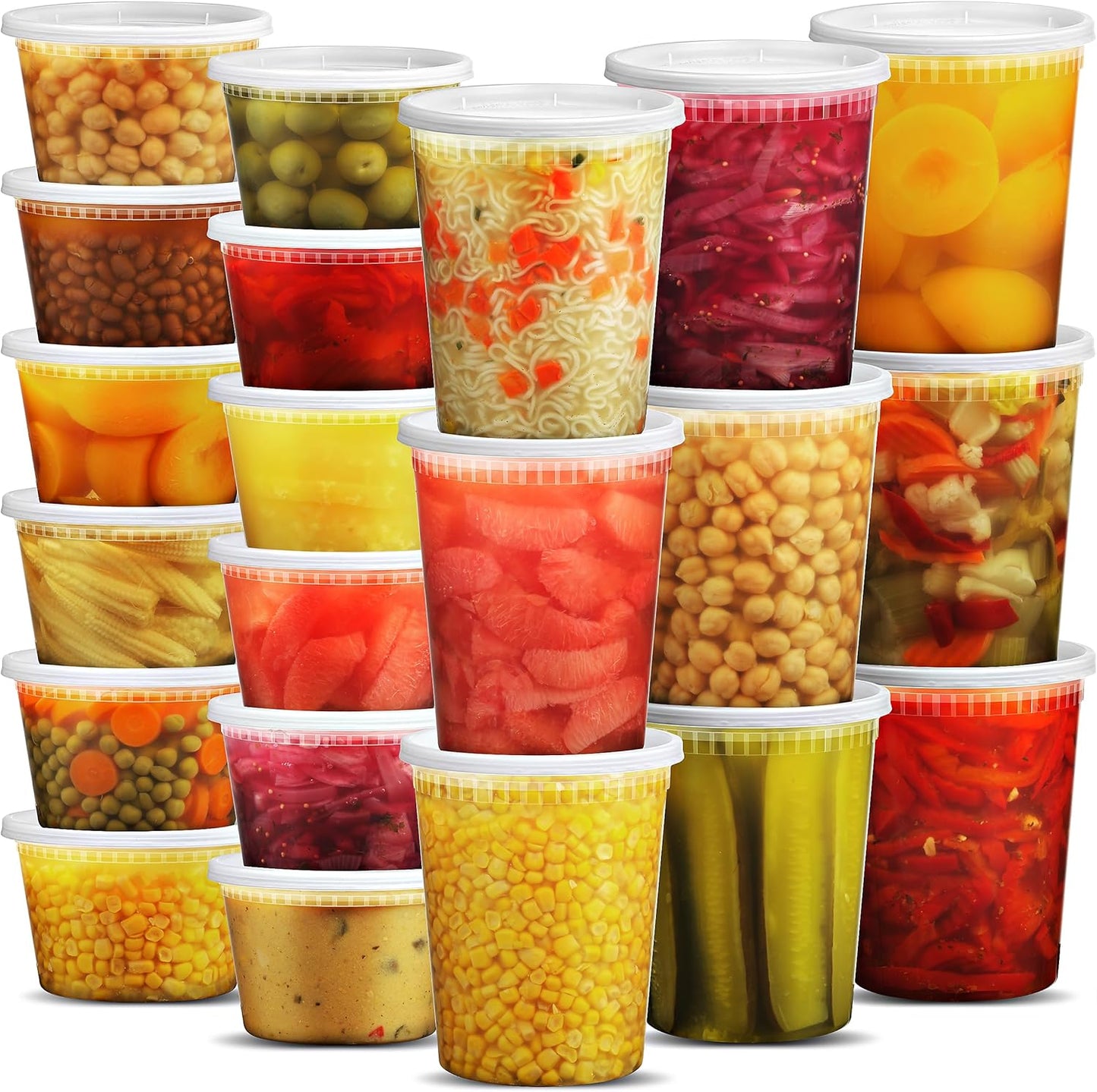 JoyServe Deli Food Containers with Lids - 144 Sets for Meal Prep