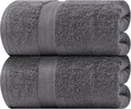 Extra Large 35x70 Dark Gray Cotton Bath Sheets 2-Pack - 650 GSM Luxury