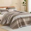 Litanika California King Quilt Set Hazel - Oversized Stripe Comforter