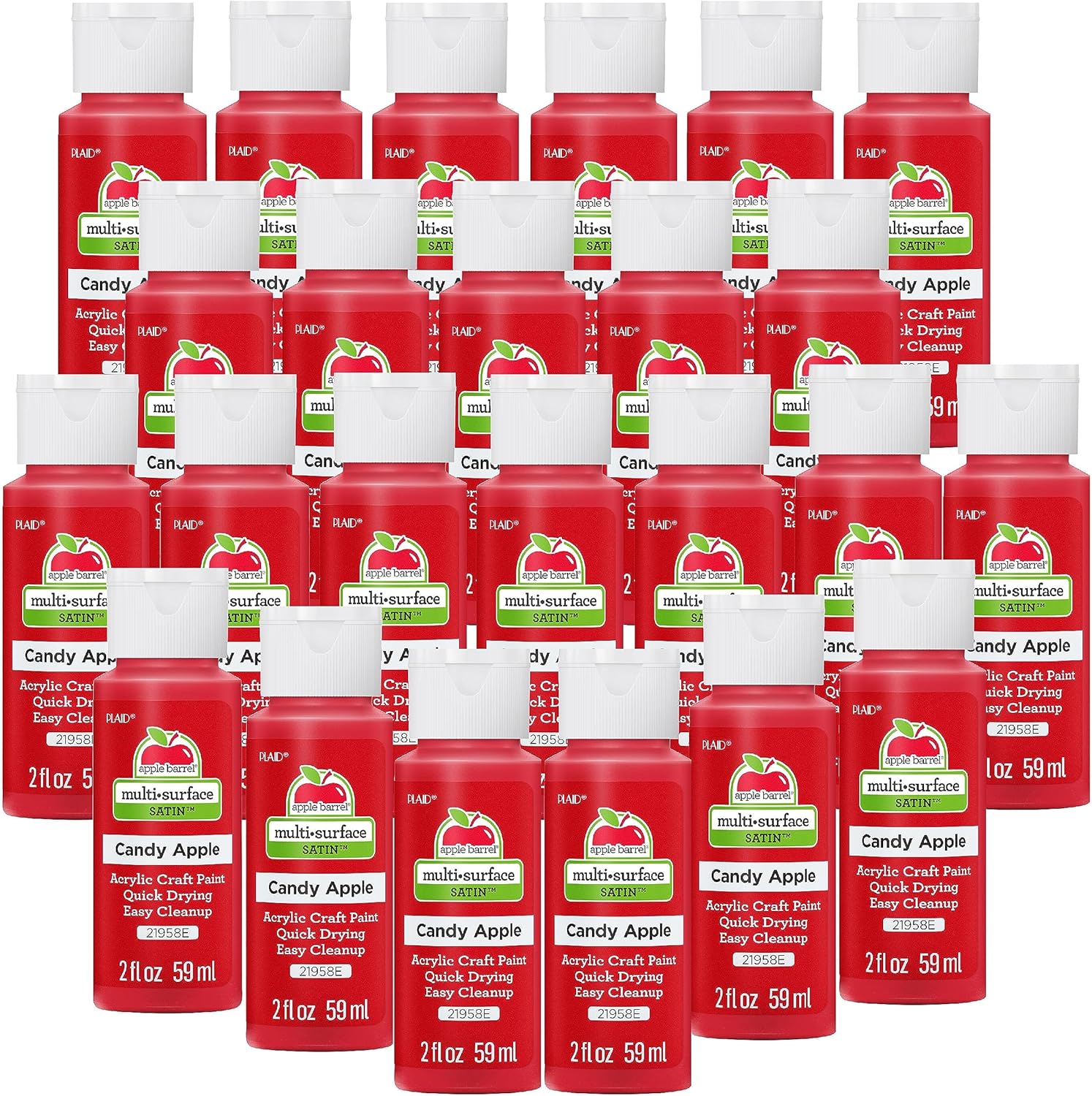 Vibrant Candy Apple Acrylic Paint Set - Pack of 24
