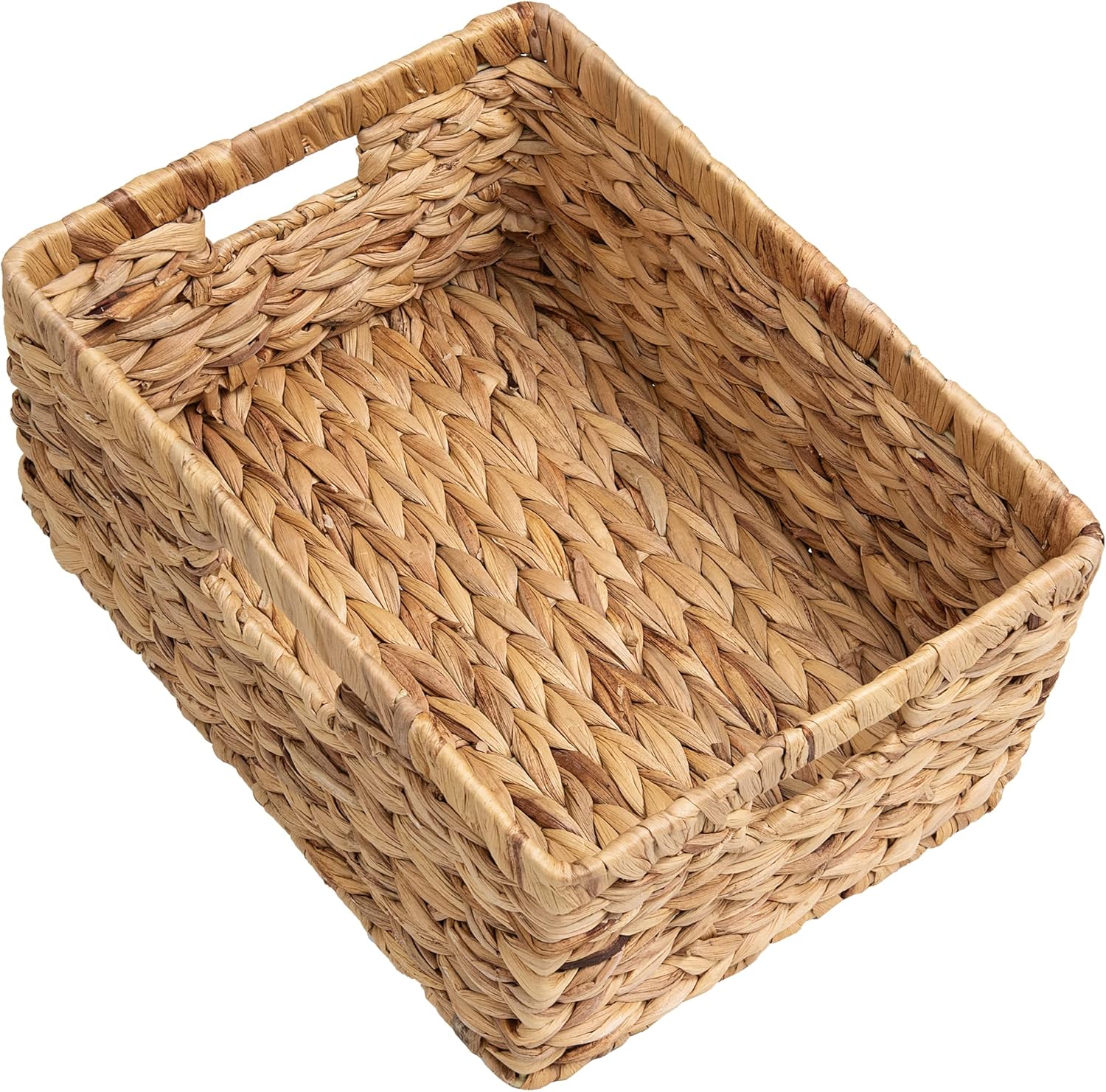 StorageWorks Large Rectangular Wicker Basket for Home Organization