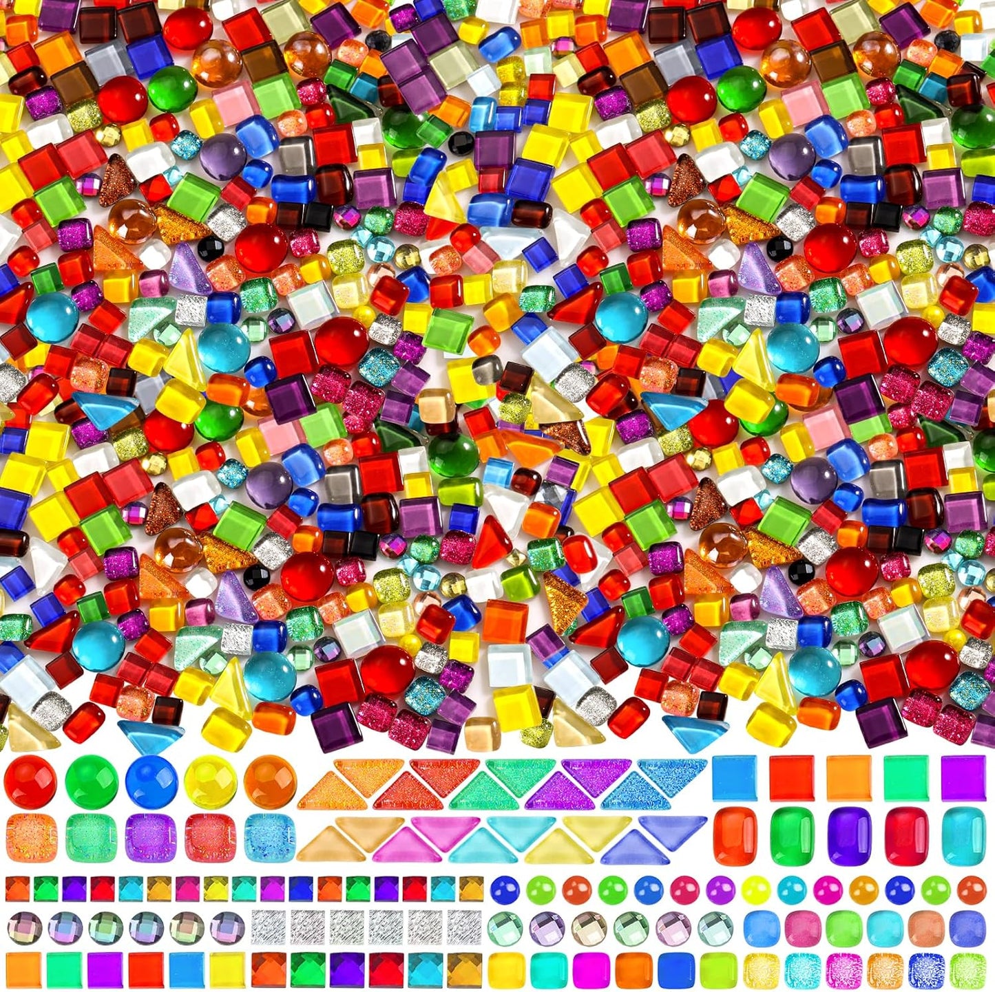3200 Pcs Colorful Irregular Crystal Mosaic Tiles for DIY Crafts
