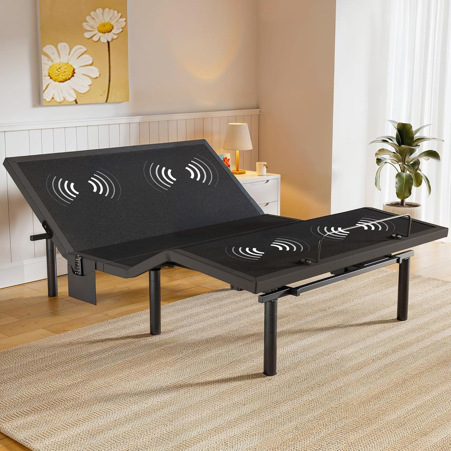 Queen Adjustable Bed Frame with Massage and USB Ports