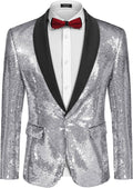 Mens Shiny Sequin Blazer Tuxedo Jacket - Standout Party Tuxedo