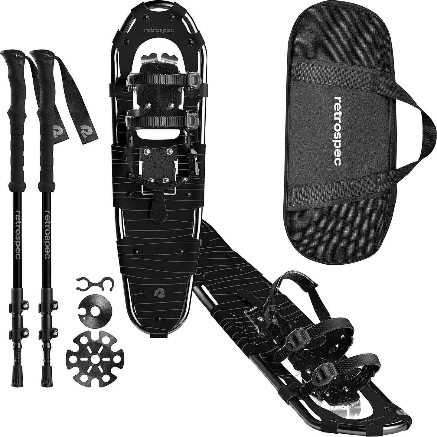 Retrospec Drifter Snowshoes & Trekking Poles Bundle for Winter