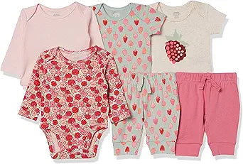 Unisex Babies' Cotton Layette Outfit Sets, Pack of 6 for Comfort