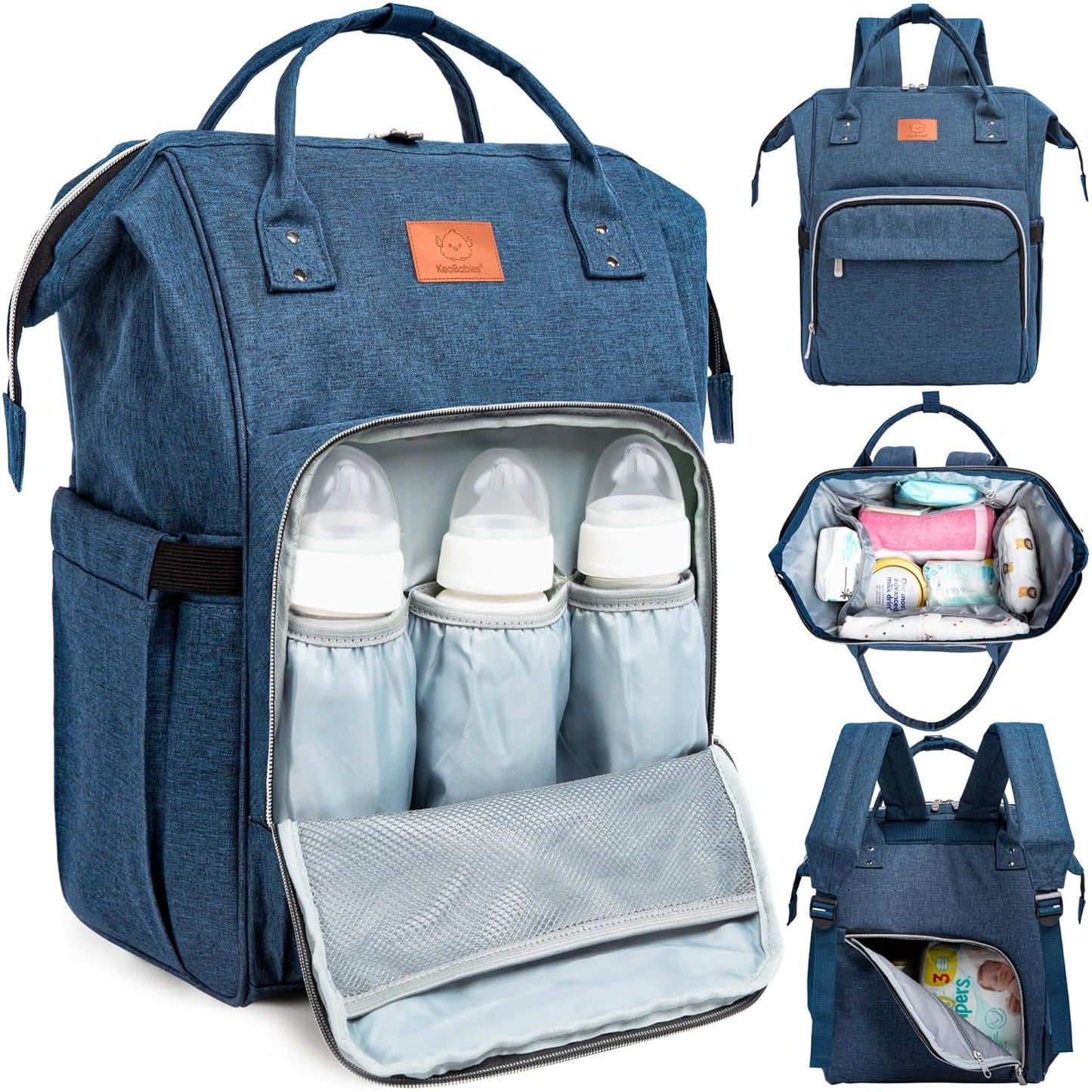 KeaBabies Waterproof Baby Diaper Bag - Stylish & Spacious!