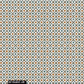 Offwhite Teal Caramel Combed Cotton Fabric by the Yard - Soft Quilting