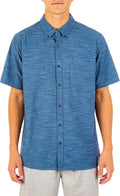 Hurley Men's One and Only Textured Short Sleeve Button Up - Classic