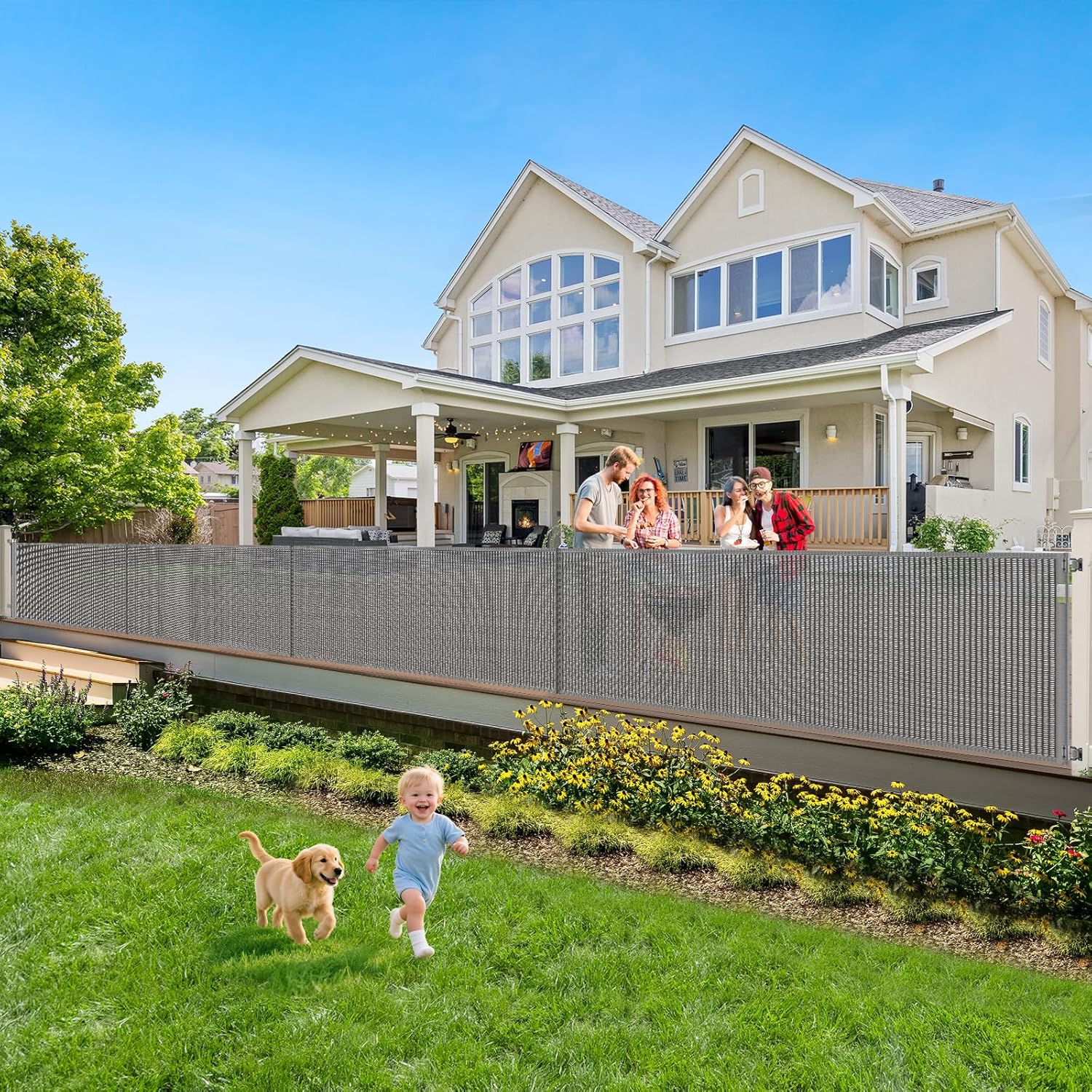 Reinforced 200 Inch Extra Long Baby Gate for Large Openings