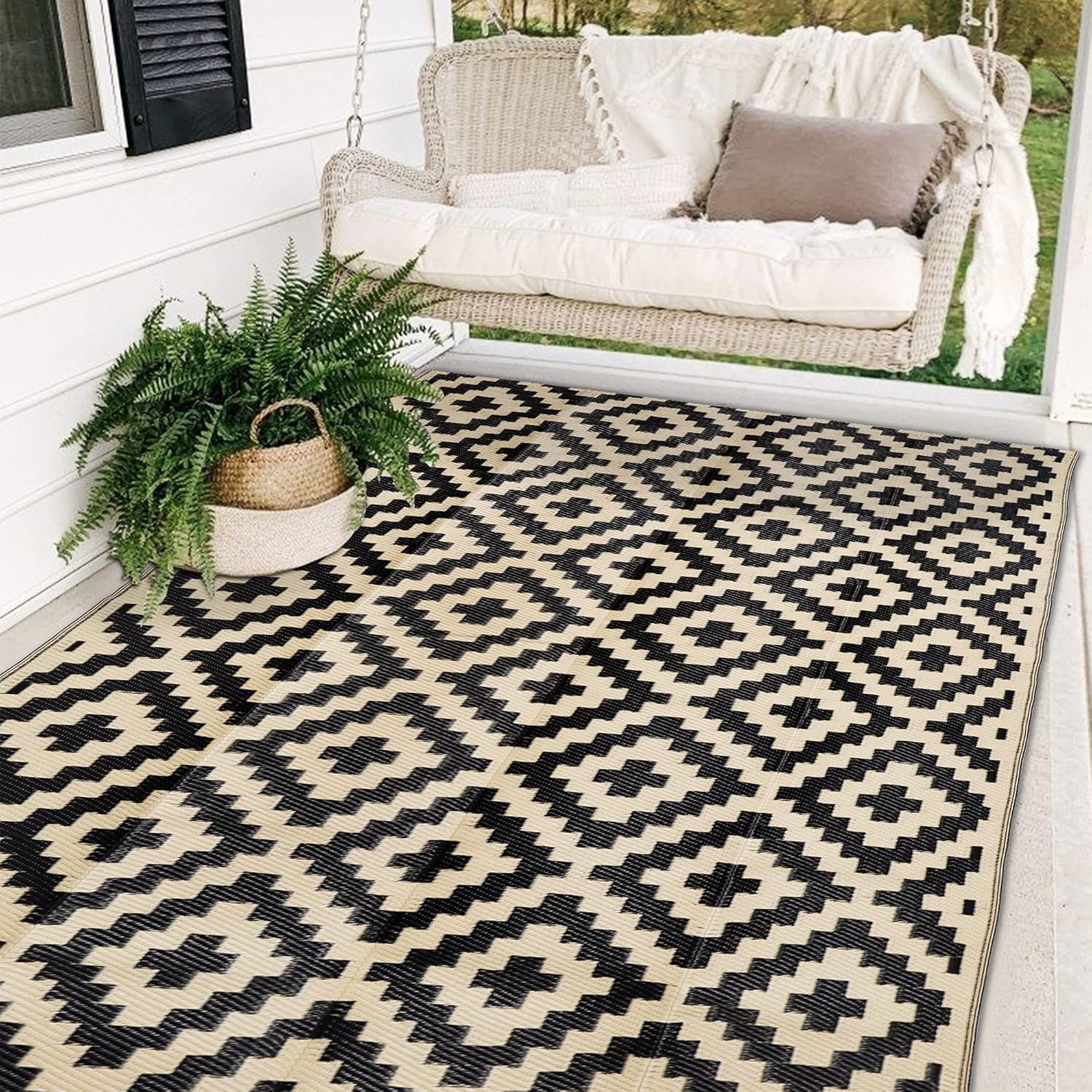 SAND MINE Waterproof Outdoor Rug 5x8 ft for Versatile Use