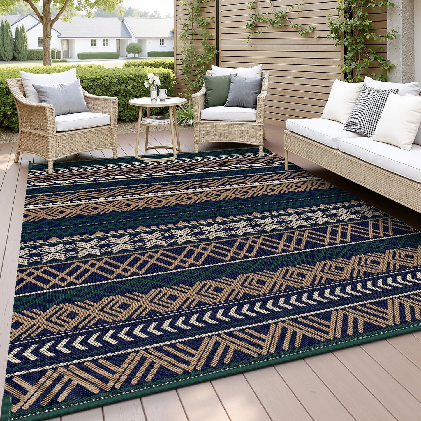 MontVoo Outdoor Rug Carpet 8x10 Waterproof for Patio Decor