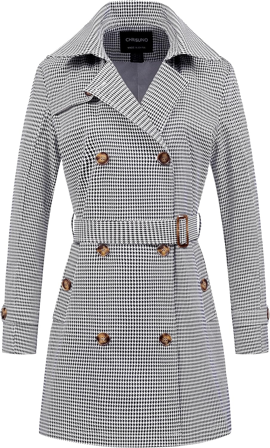 Stylish Women's Double Breasted Trench Coat with Detachable Hood
