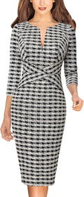 VFSHOW Womens Slim Zipper Up Bodycon Pencil Sheath Dress (Style GLD9)