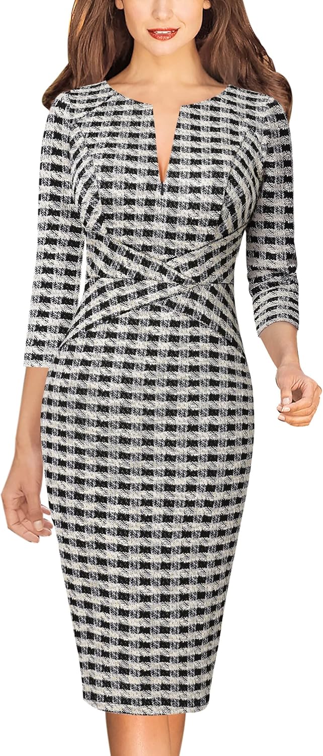 VFSHOW Womens Slim Zipper Up Bodycon Pencil Sheath Dress Review