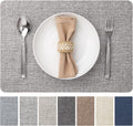 Faux Leather Placemats Set of 8 Mid Gray - Durable Washable Table Mats