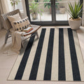 Lahome Striped Easy Jute Outdoor Patio Rug, 3x5 - Washable Low-Pile