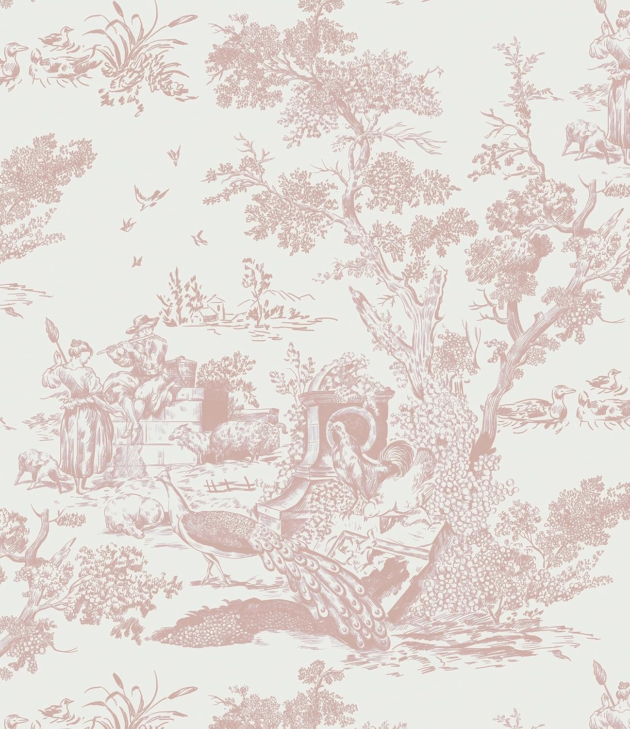 CiCiwind Pink and White Vintage Peel and Stick Wallpaper Review