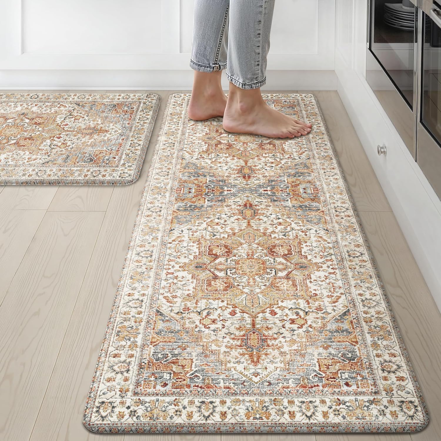 GENIMO Kitchen Mats for Floor - Non Slip, Washable Comfort Rugs