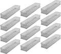 Silver Mesh Drawer Organizer Bins 12 Pack - Versatile Drawer Storage