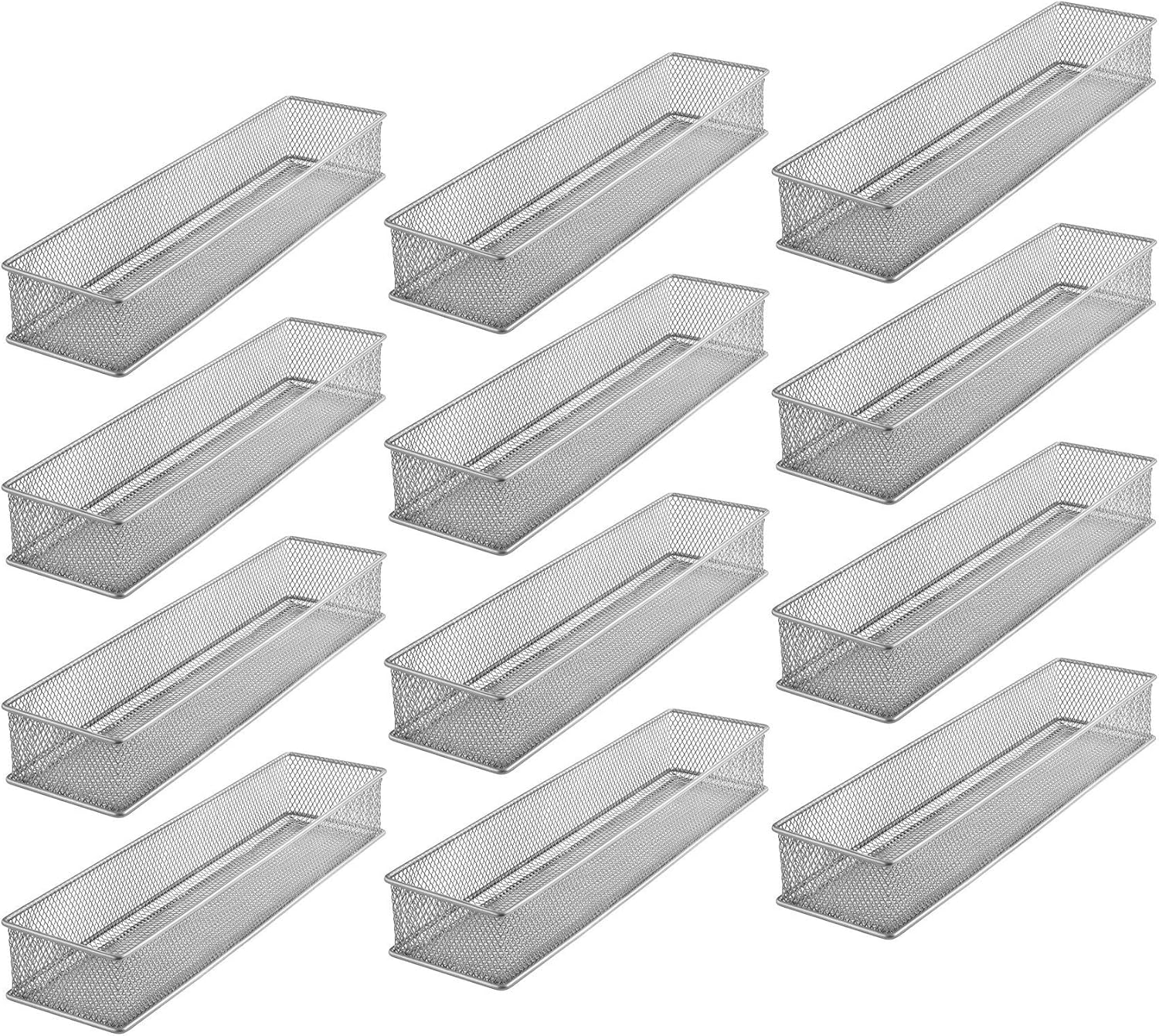 YBM HOME Silver Mesh Drawer Organizer Bins for Every Space