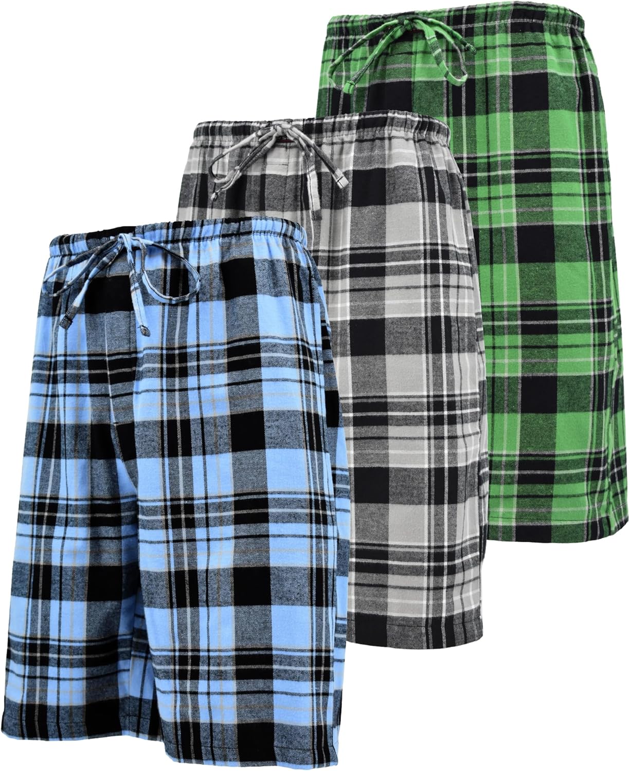 Andrew Scott Men's Cotton Flannel Lounge PJ Shorts with Pockets