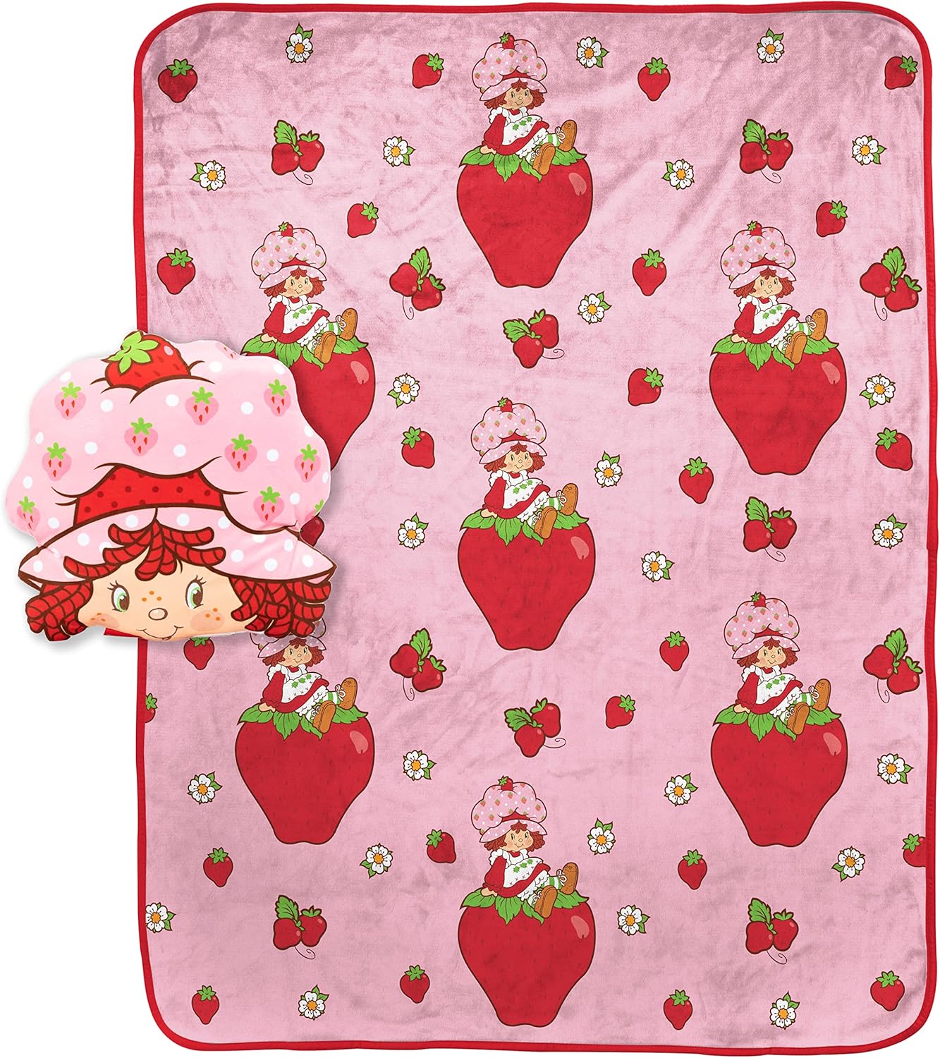 Strawberry Shortcake Nogginz Set - Cozy 40 x 50 Inch Blanket