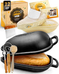 Cast Iron Bread-Pan with Lid - 7.2QT Dutch Oven for Artisan Bread