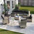 12-Piece Outdoor Patio Furniture Set with Swivel Chairs