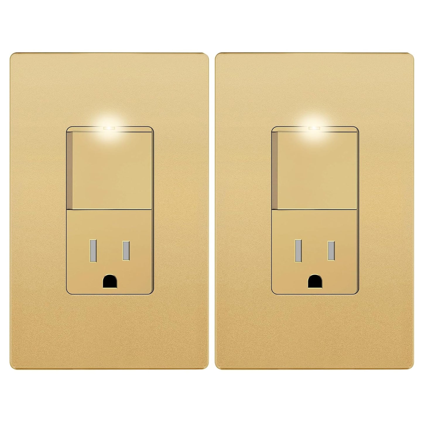 LIDER Matte Finish Lighted Combination Decorator Switch 2 Pack