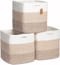 NaturalCozy Storage Cubes 11 in Cotton Rope Woven Baskets - Neat Bins