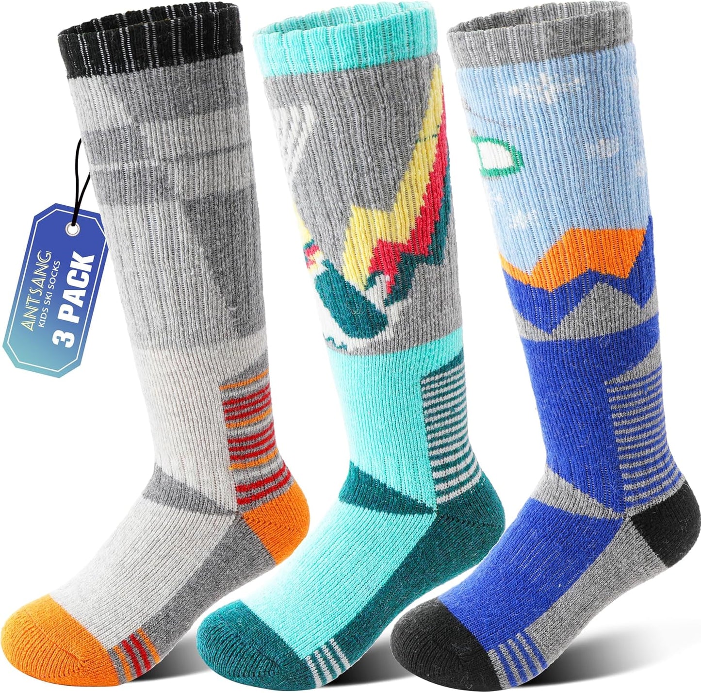 Cozy Kids Merino Wool Ski Socks - Warm & Thick