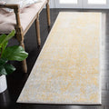 Evoke Runner Rug 2ft 2in x 7ft - Ivory & Gold Oriental Distressed